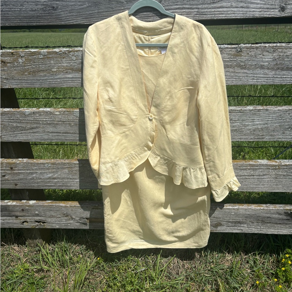 Cold water Creek Linen BlendLight Yellow Two-Piece